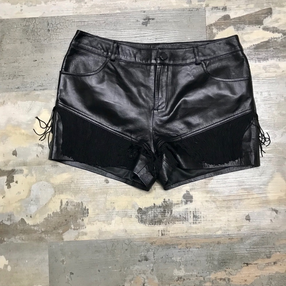 leather top and short set